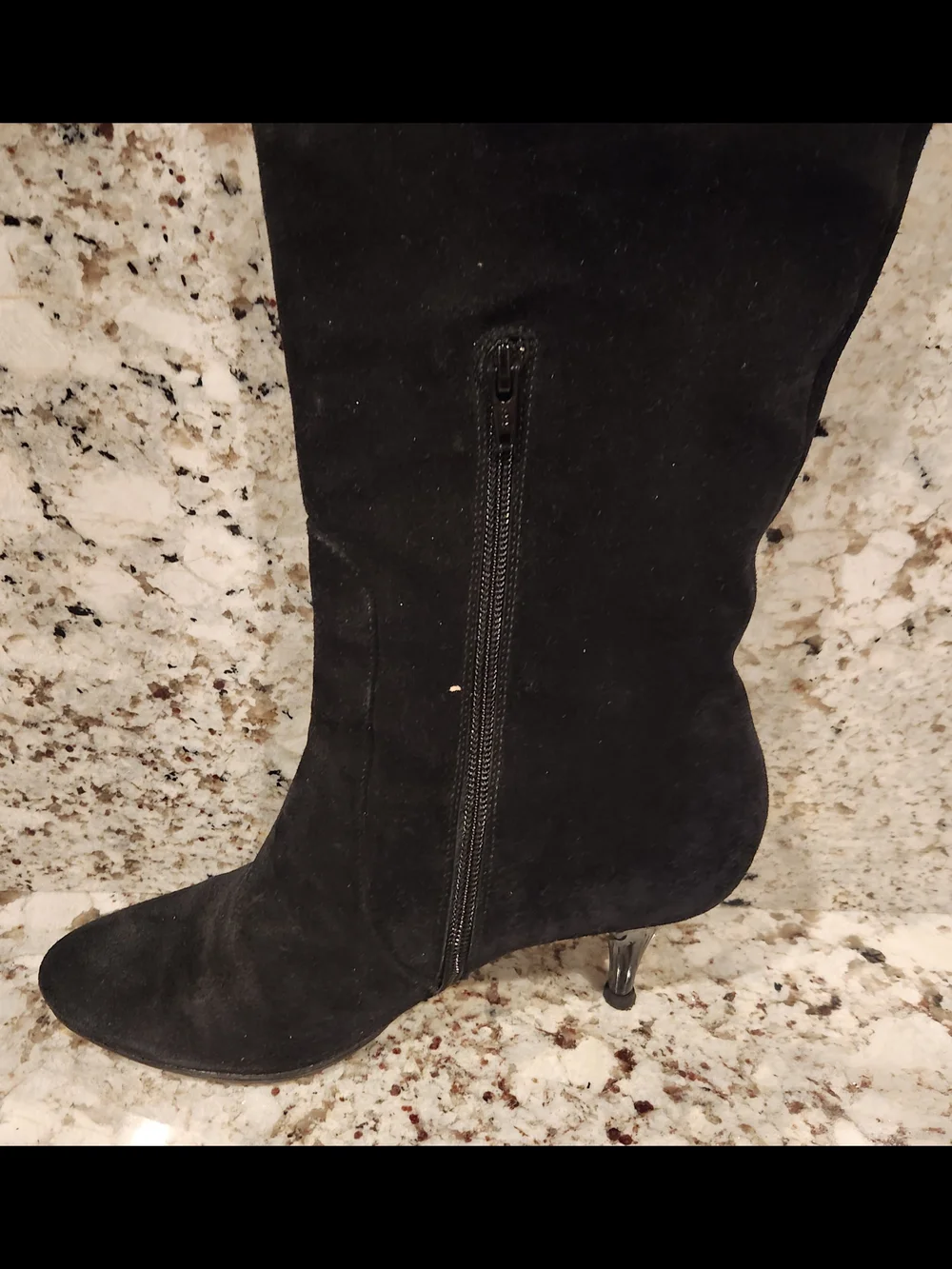 Furla Black Suede Over-the-Knee Boots